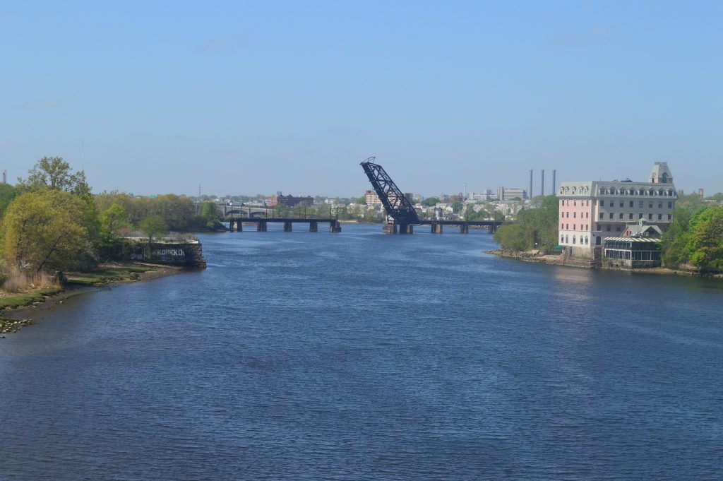 The Seekonk River along the edge of Wayland